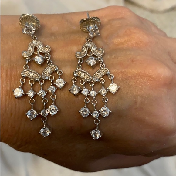 CZ & sterling silver necklace and earring set - Picture 6 of 6